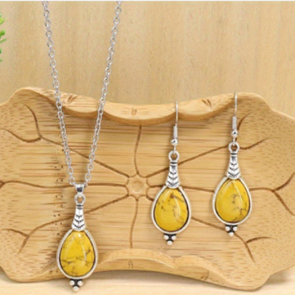 🌻 ShaliLynn Golden Earth Boho Necklace & Earring Set