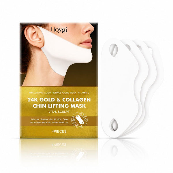 ✨ 24K Gold & Collagen Chin Sculpting Mask — 4-Piece Set